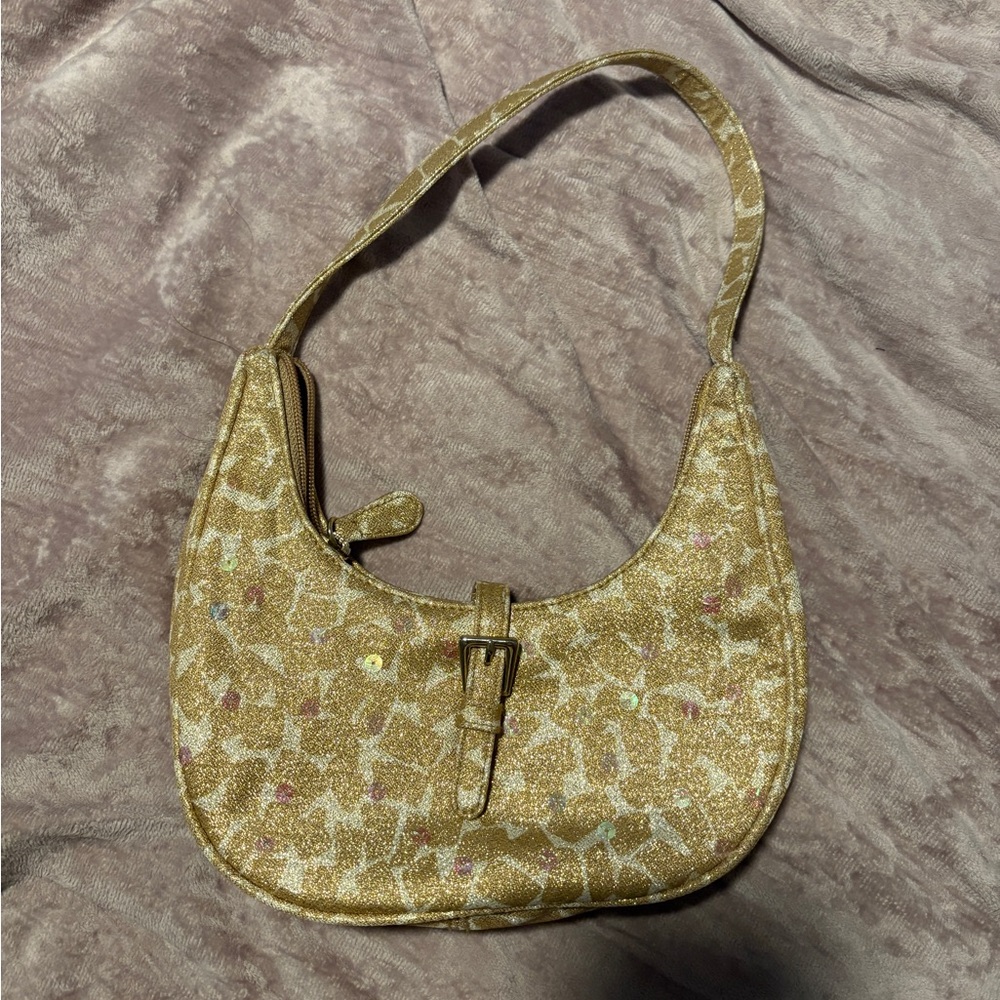 Gold sparkly Liz Claiborne 90s shoulder bag